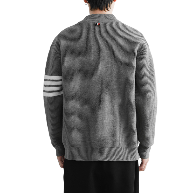 Single-Breasted Knit Sweater by Thom Browne, knitwear detail view