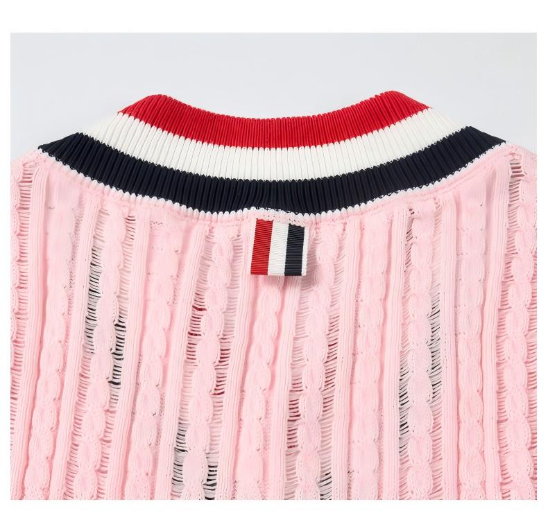 Striped V-Neck Sleeveless Knit Dress THOM TREND