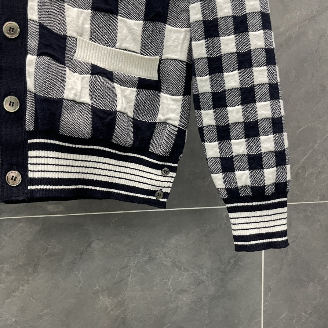 2025SS  Checkerboard cardigan THOM TREND