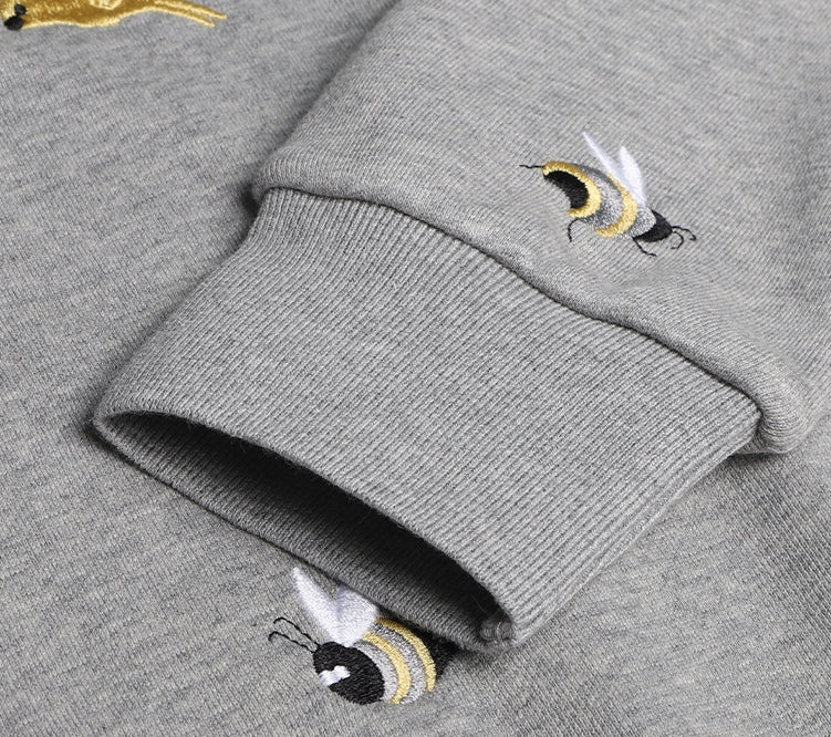 Premium 100% Cotton Embroidered Zip - Up Hoodie - Full - Zip Hooded Sweatshirt by Thom Browne, garment detail view