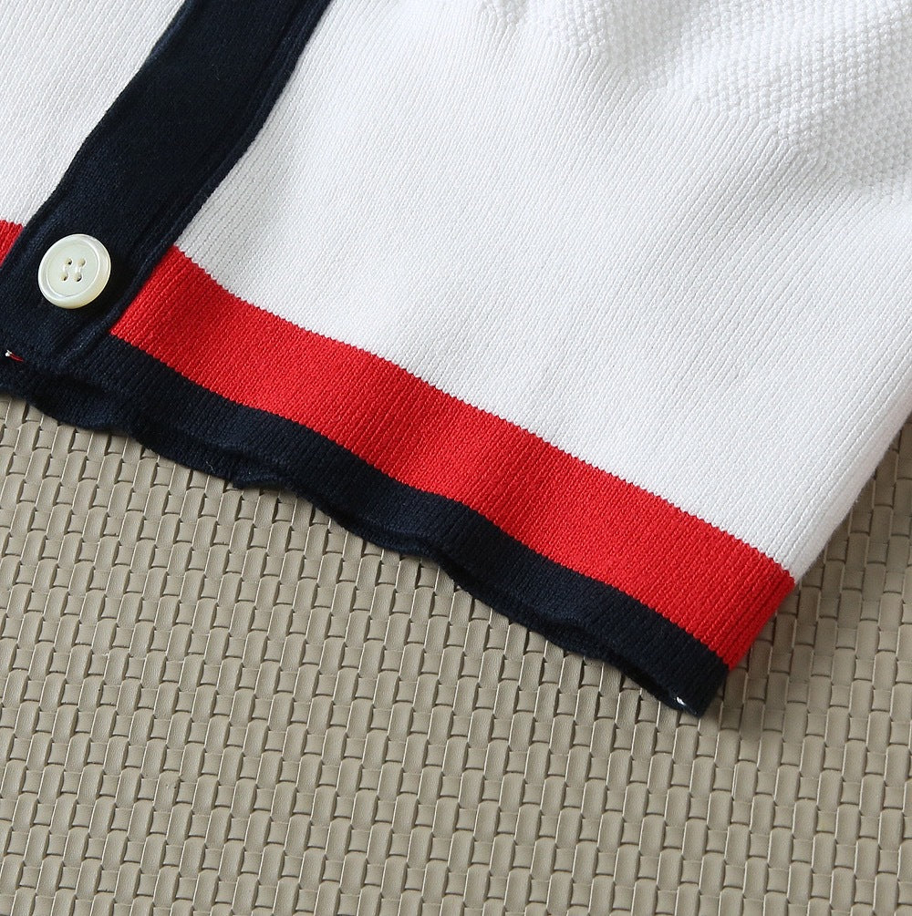 Thom Browne Unisex Tennis Racket V-Neck Knit Cardigan
