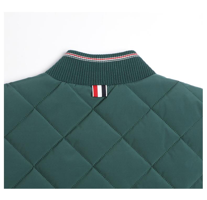 Unisex sleeveless vest jacket by Thom Browne, outerwear detail view