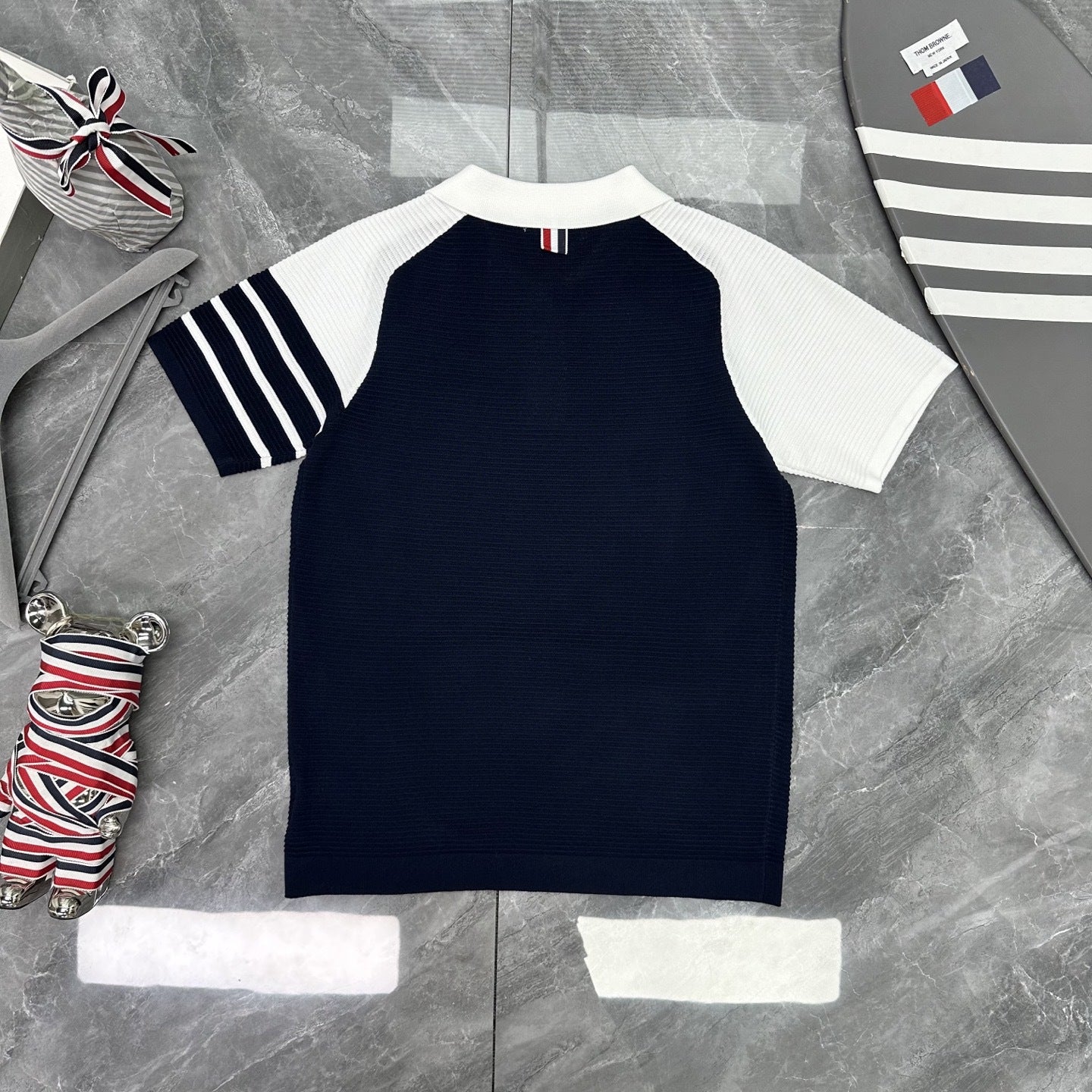 Wool Four-Bar Stripe Knit Cardigan（副本） THOM TREND