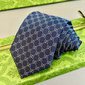 Gucci Style Men's GG Diamond Jacquard Silk Tie - Detail Image 2