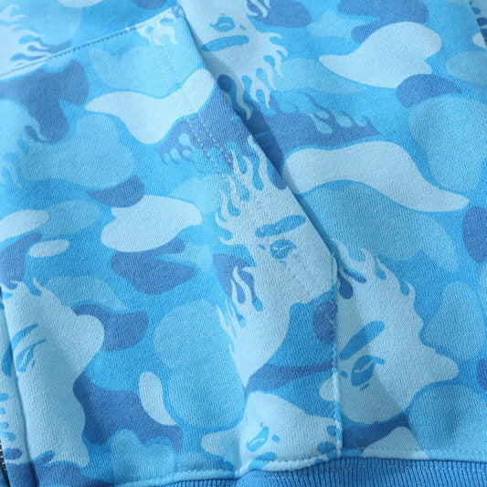 BAPE Blue & Red Camo Shark Hoodie product view 6