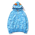 BAPE Blue & Red Camo Shark Hoodie product view 9