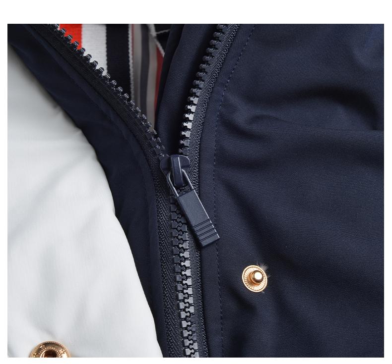 Women's Long Down Coat by Thom Browne, outerwear detail view
