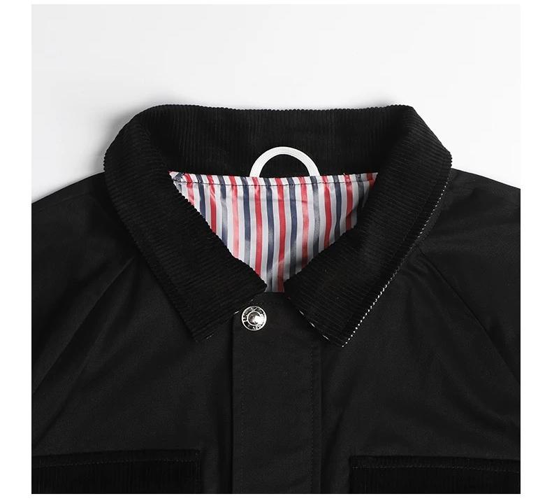 Multi-pocket jacket by Thom Browne, outerwear detail view