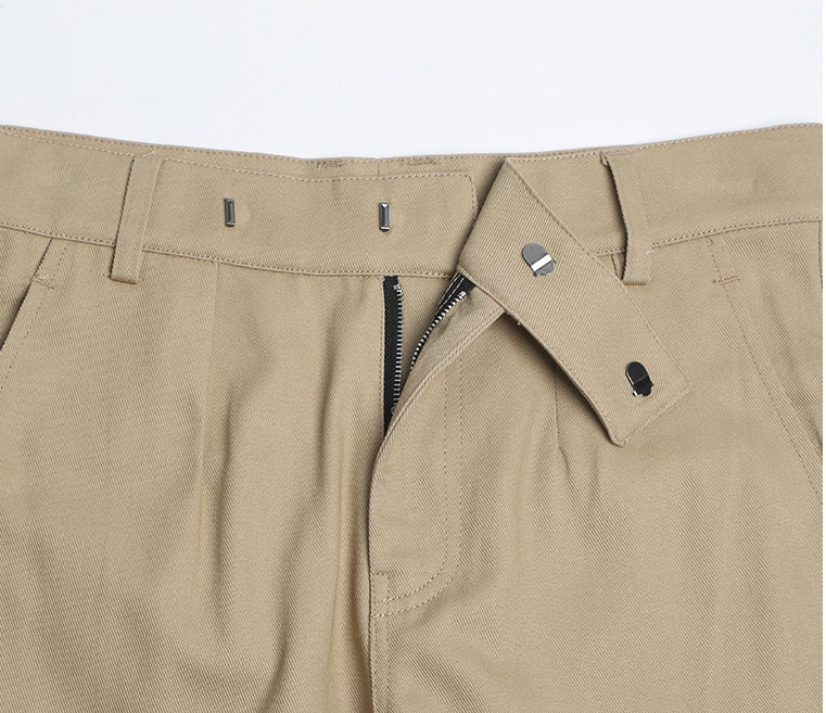 Thom Browne Style Men's Casual Cargo Pants - 100% Cotton with Adjustable Backstrap with Signature... - Image 9