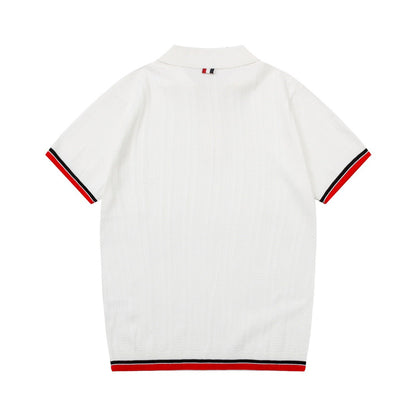 Four-Bar Stripe Knit Polo — THOM TREND THOM TREND