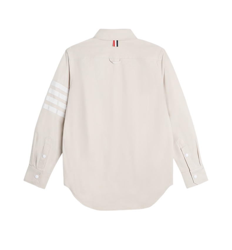 Men's shirt jacket by Thom Browne, shirt detail view