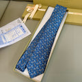 Burberry Style Men's Monogram Pattern Silk Tie - Detail Image 3