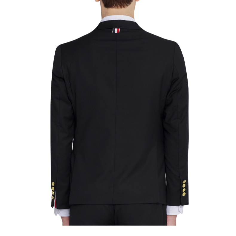 Casual suit by Thom Browne, outerwear detail view