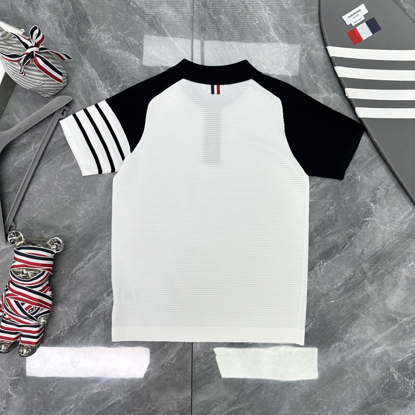 Wool Four-Bar Stripe Knit Cardigan（副本） THOM TREND