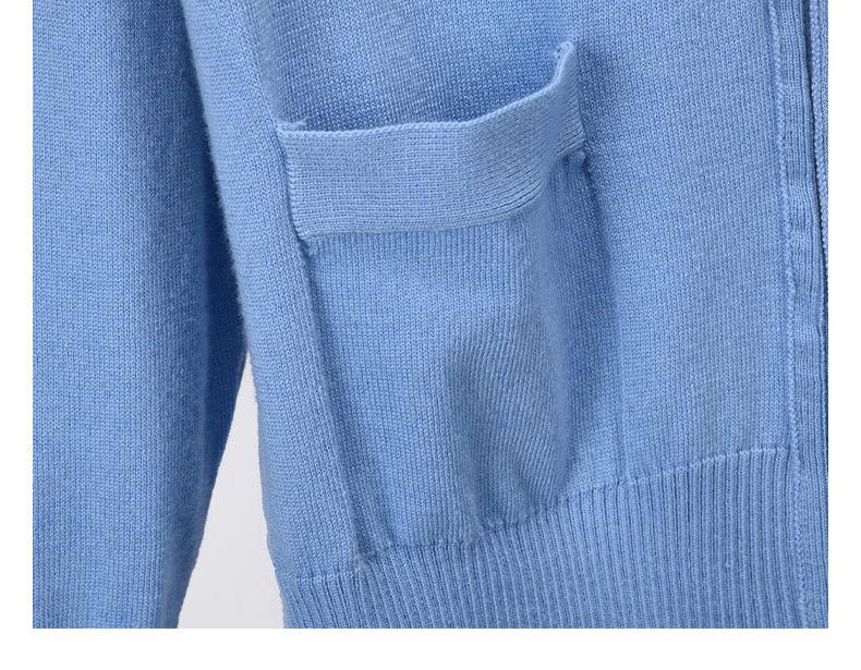 Classic cardigan by Thom Browne, knitwear detail view