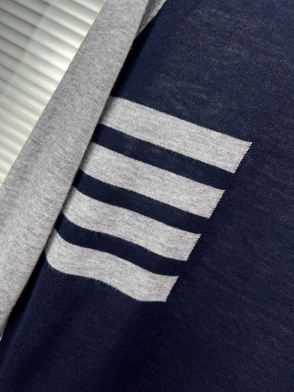2025SS Spliced four-bar striped sweater THOM TREND