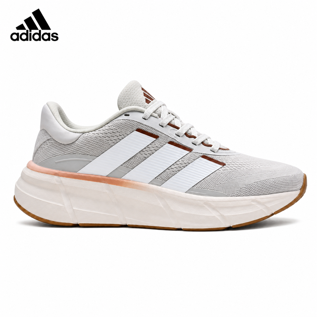 Adidas K81801750 unisex running shoes in White/Beige - single shoe side profile