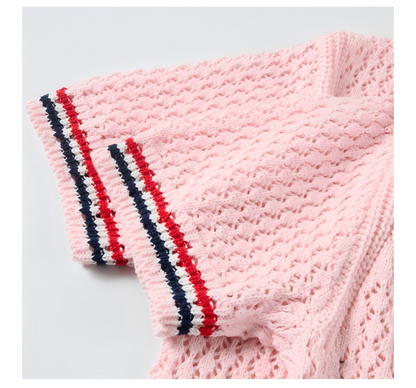 2026SS Tri-Color Stripe Hem Wool Knit Cardigan（副本） THOM TREND