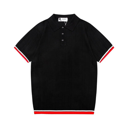 Four-Bar Stripe Knit Polo — THOM TREND THOM TREND