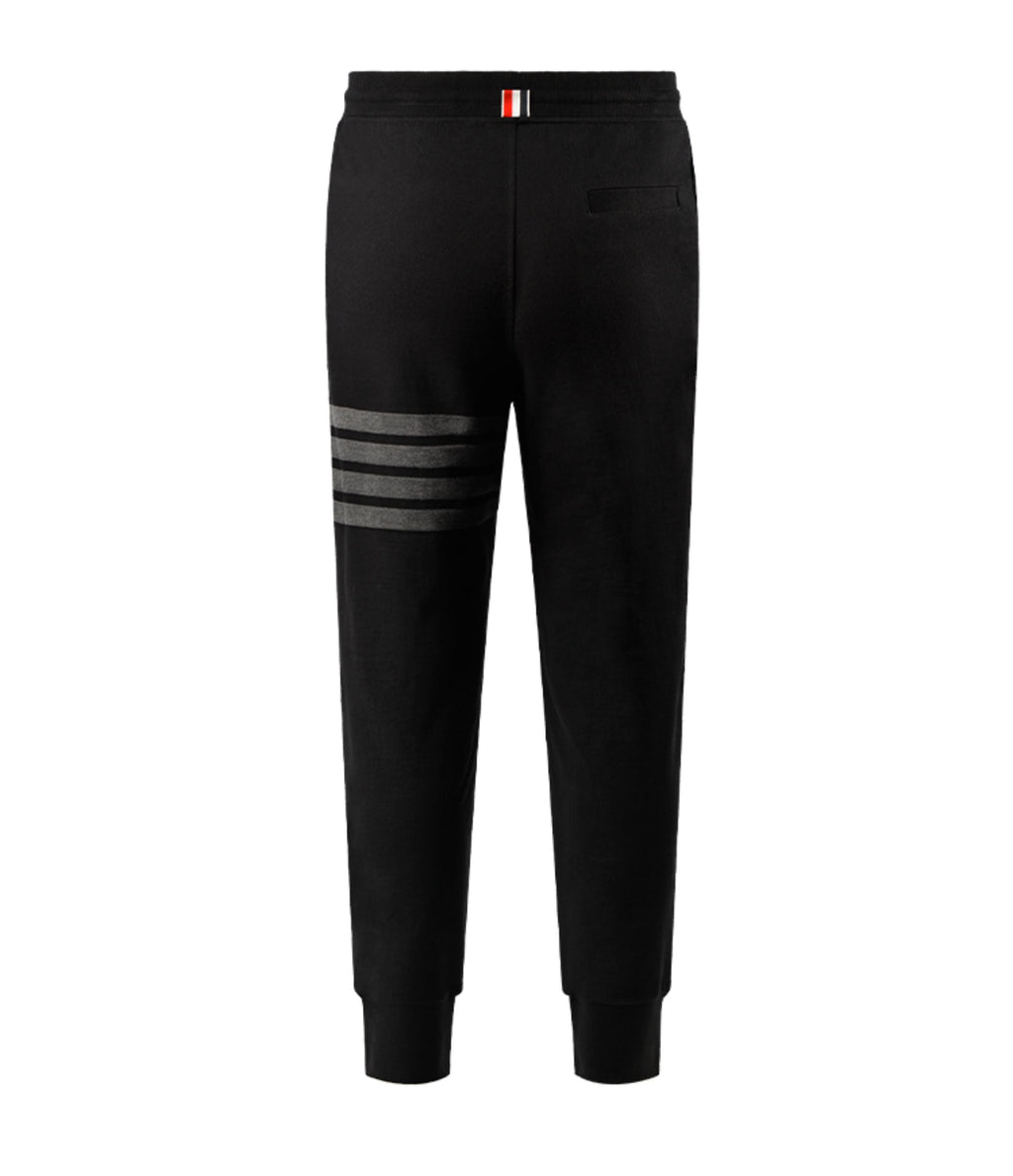 Thom Browne Style Men's Casual Sweatpants - Cotton Signature Four-Bar Detail - Image 2
