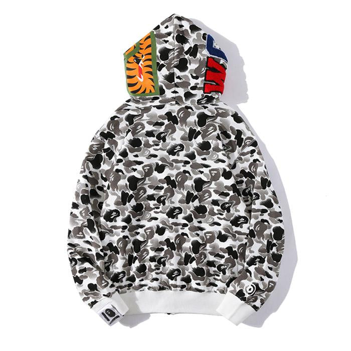 BAPE WGM Camo Shark Hoodie - Green & Grey product image