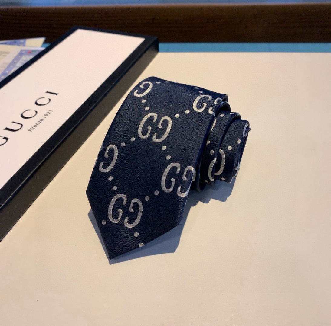 Gucci Style Men's Oversized GG Silk Tie - Main Image