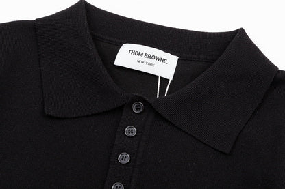 2026SSS Color-Block Knit Polo Shirt THOM TREND