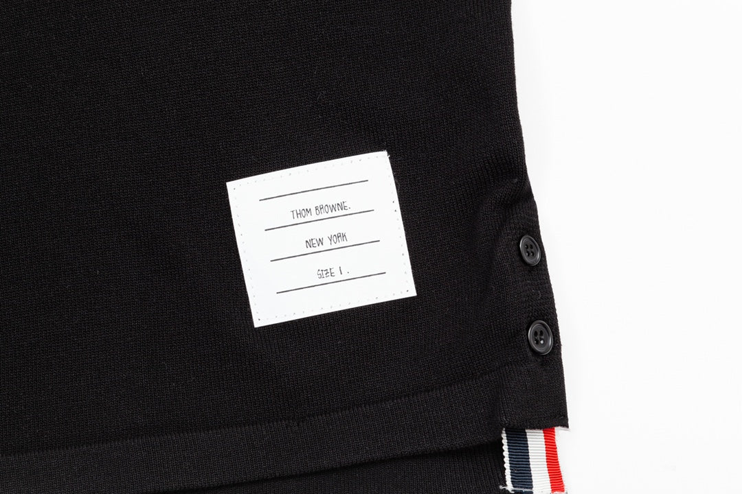 2026SSS Color-Block Knit Polo Shirt THOM TREND