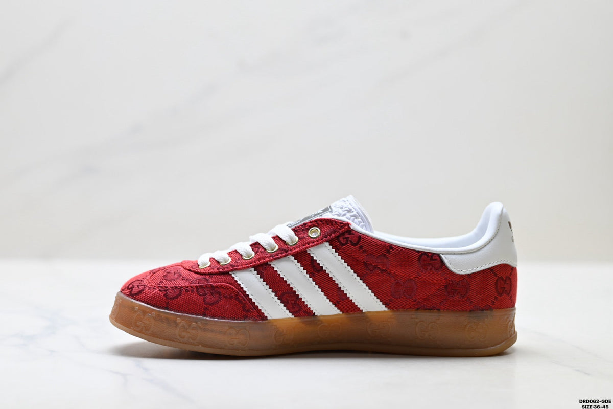adidas x Gucci Gazelle Red GG Monogram Sneakers