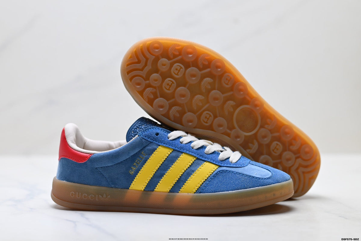 adidas x Gucci Gazelle Blue Yellow Sneakers
