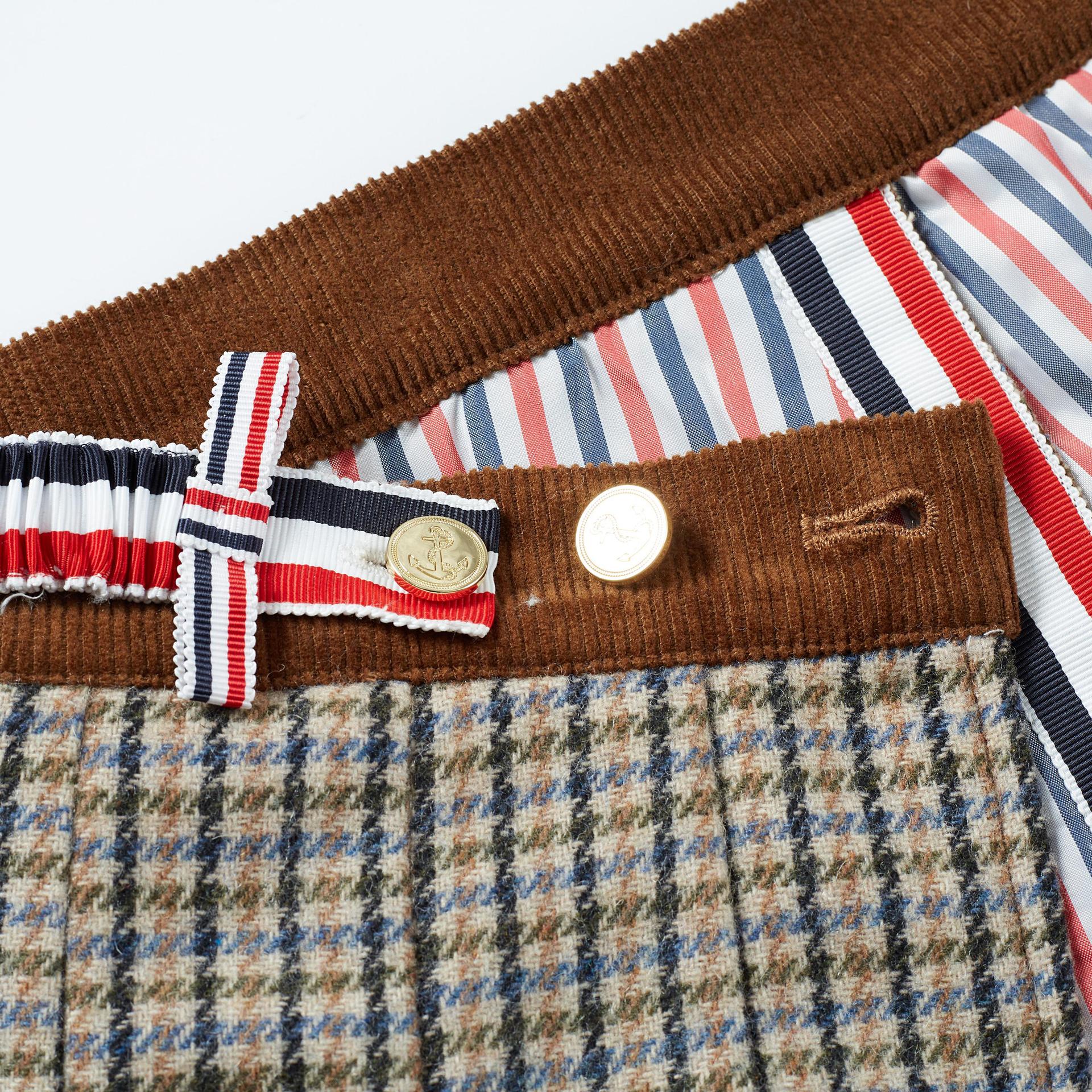 2025SS Contrast color plaid skirt THOM TREND