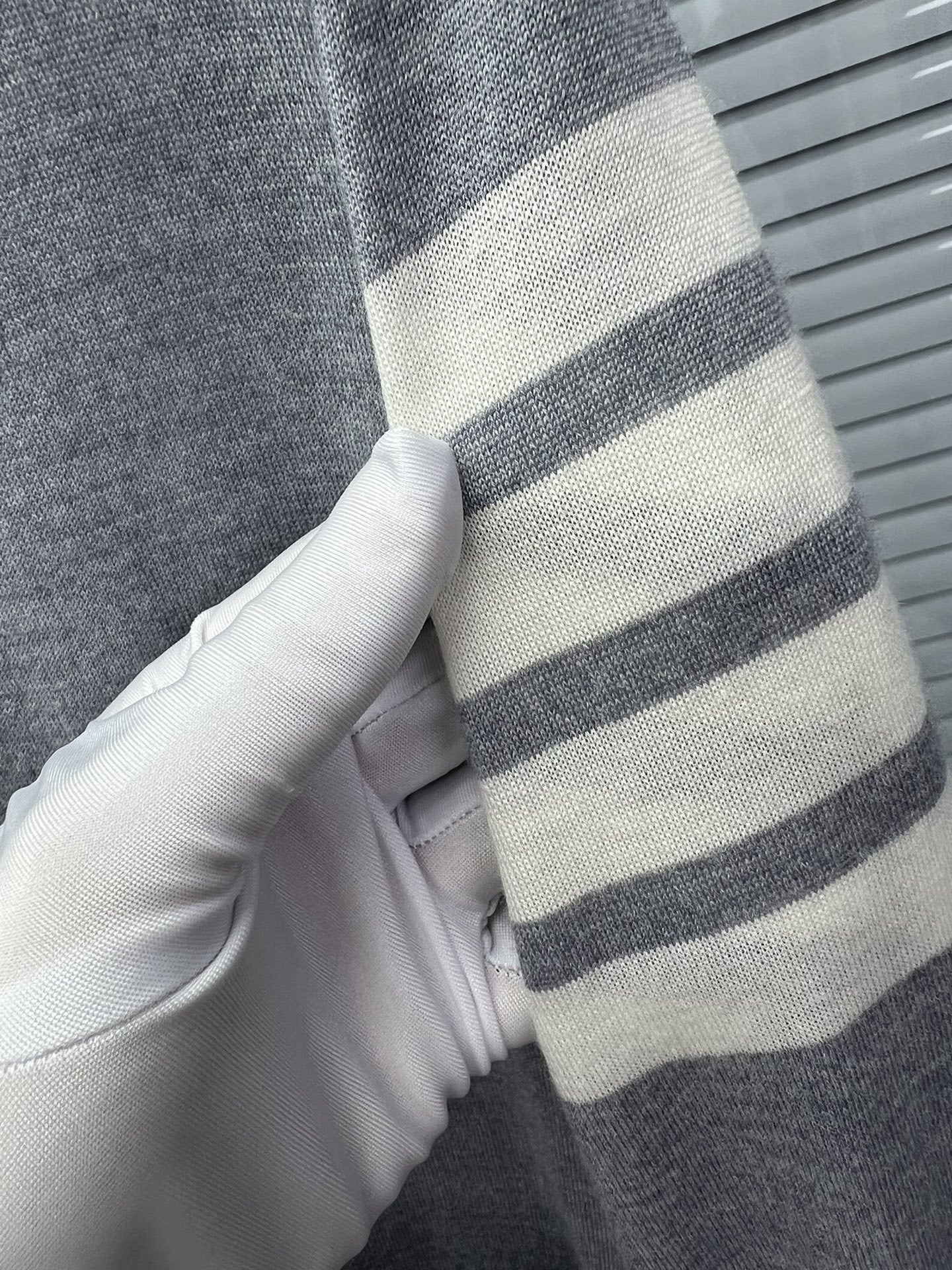 Wool Four-Bar Stripe Knit Cardigan THOM TREND