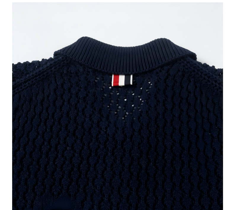 Tri-Color Stripe Pique Cotton Vest Cardigan（副本） THOM TREND