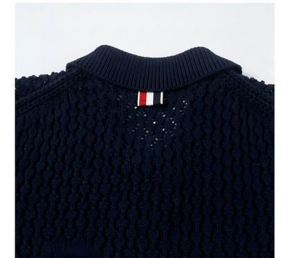 Tri-Color Stripe Pique Cotton Vest Cardigan（副本） THOM TREND
