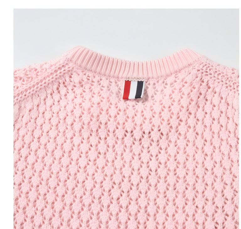 2026SS Tri-Color Stripe Hem Wool Knit Cardigan（副本） THOM TREND