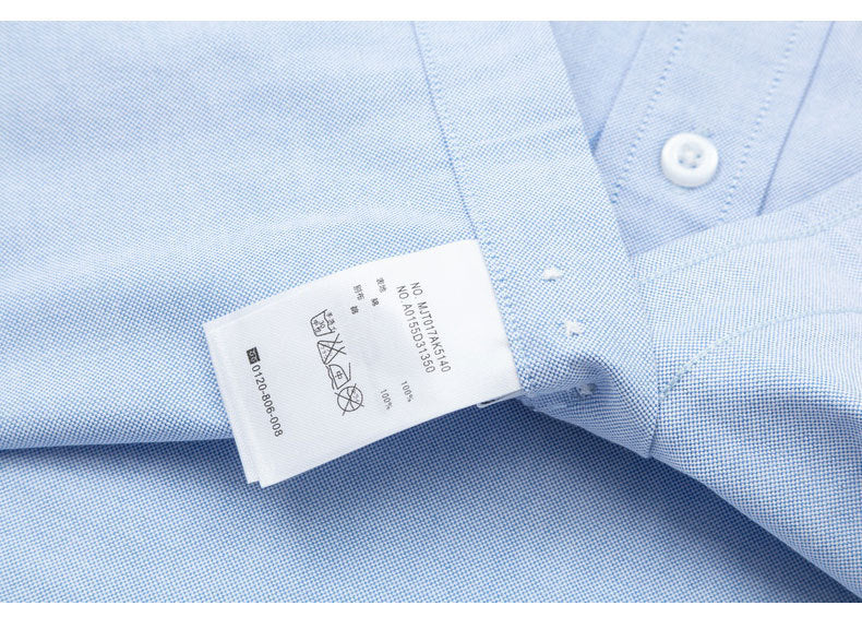 Men's Double Sleeve Patches Contrast Shirt by Thom Browne, shirt detail view