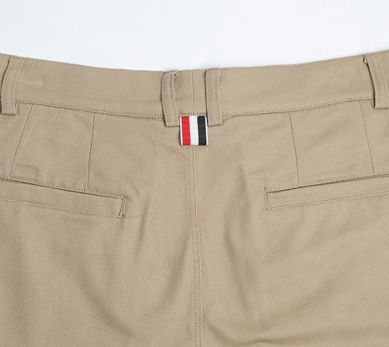 Thom Browne Style Men's Casual Cargo Pants - 100% Cotton with Adjustable Backstrap with Signature... - Image 10