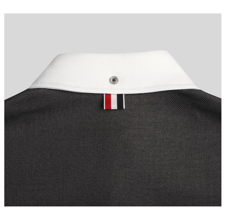 Men's shirt jacket by Thom Browne, shirt detail view