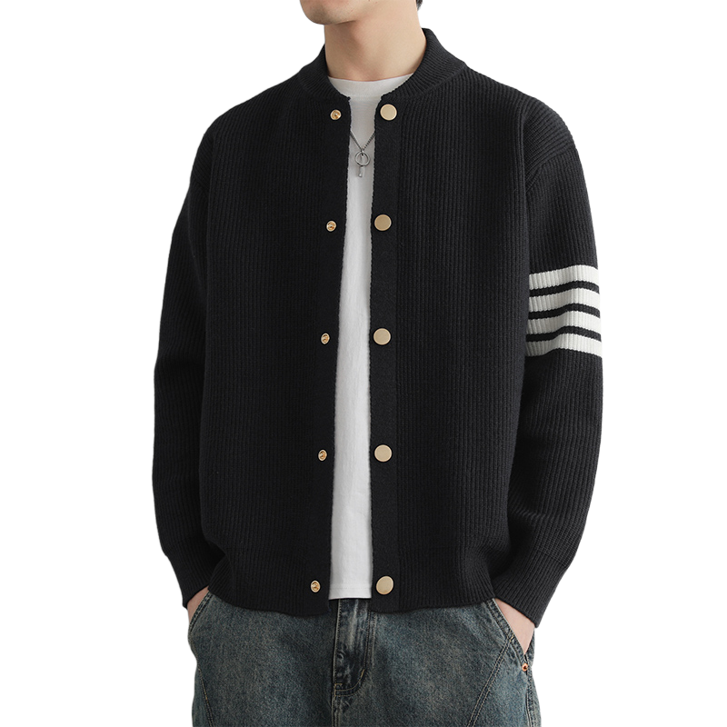 Single-Breasted Knit Sweater by Thom Browne, knitwear detail view