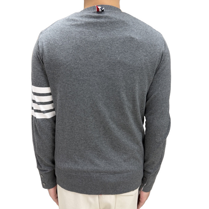 Tennis Racket Jacquard V-Neck Knit Cardigan THOM TREND