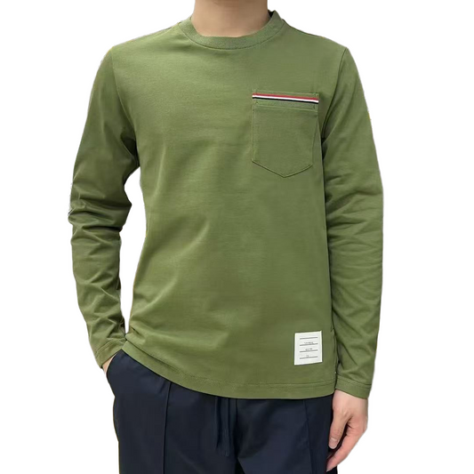 2025SS  chest pocket long-sleeved T-shirt THOM TREND