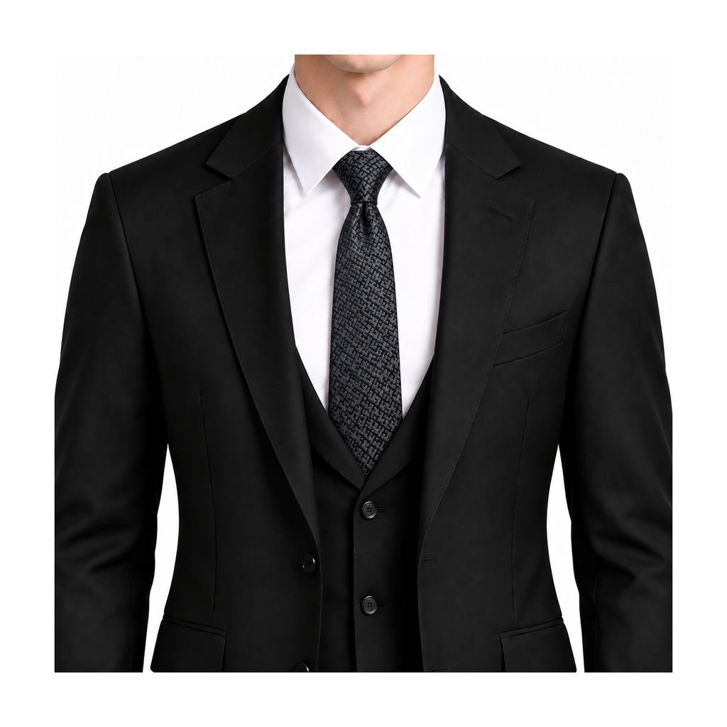 Hermès Style Men's Textured Silk Tie - Model Main Image