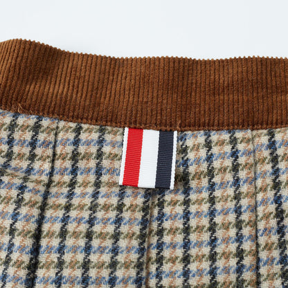 2025SS Contrast color plaid skirt THOM TREND