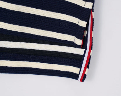 2025SS Striped Lapel T-shirt THOM TREND