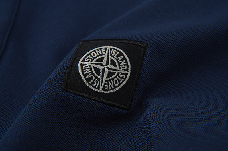 Stone Island Compass Badge Contrast Trim Polo Shirt - White product detail view