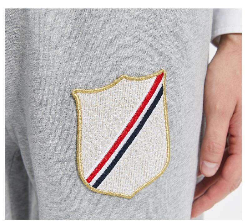 Thom Browne Style Unisex Casual Sweatpants with Signature Four-Bar Detail - Image 7