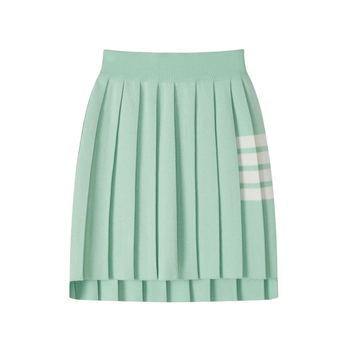 Women's 4-Bar Knitted Pleated Midi Skirt | Thom Browne