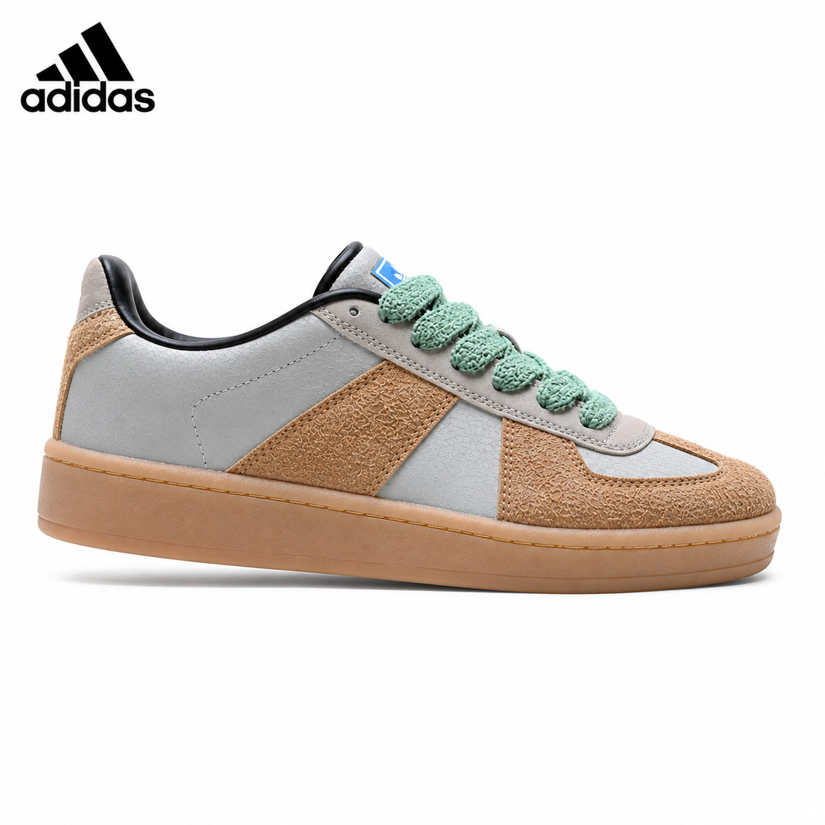 Adidas K81801550 men's running shoes in Blue/Black - single shoe side profile