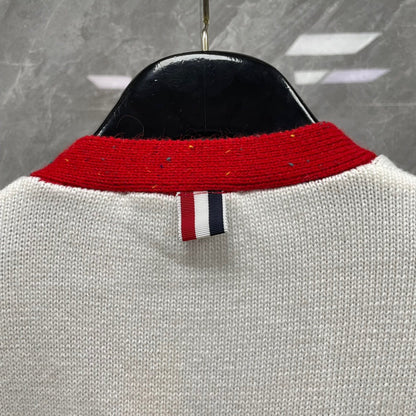 2025SS wool V-neck knitted cardigan THOM TREND