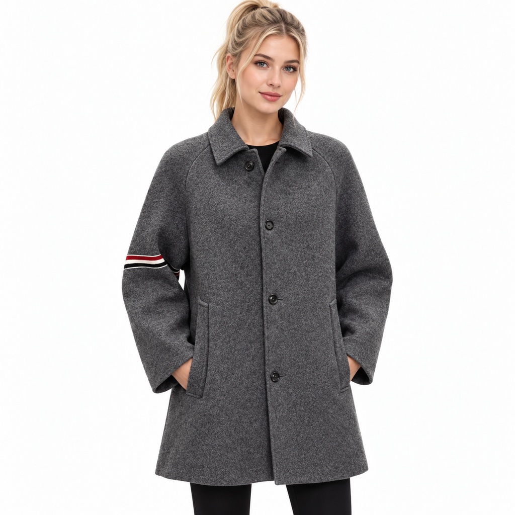 wool knit coat - Model Main Image
